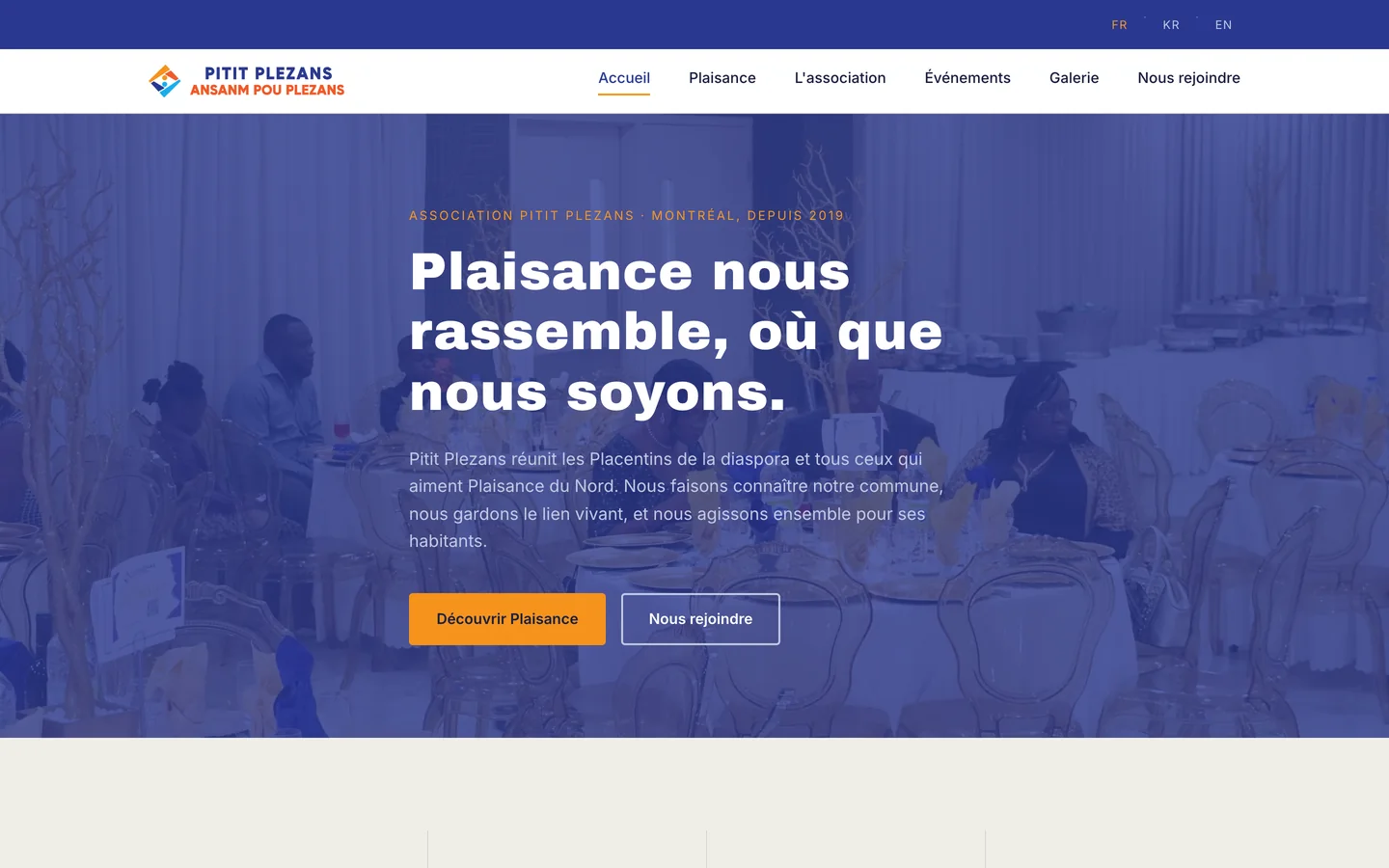 Page d'accueil du site Pitit Plezans
